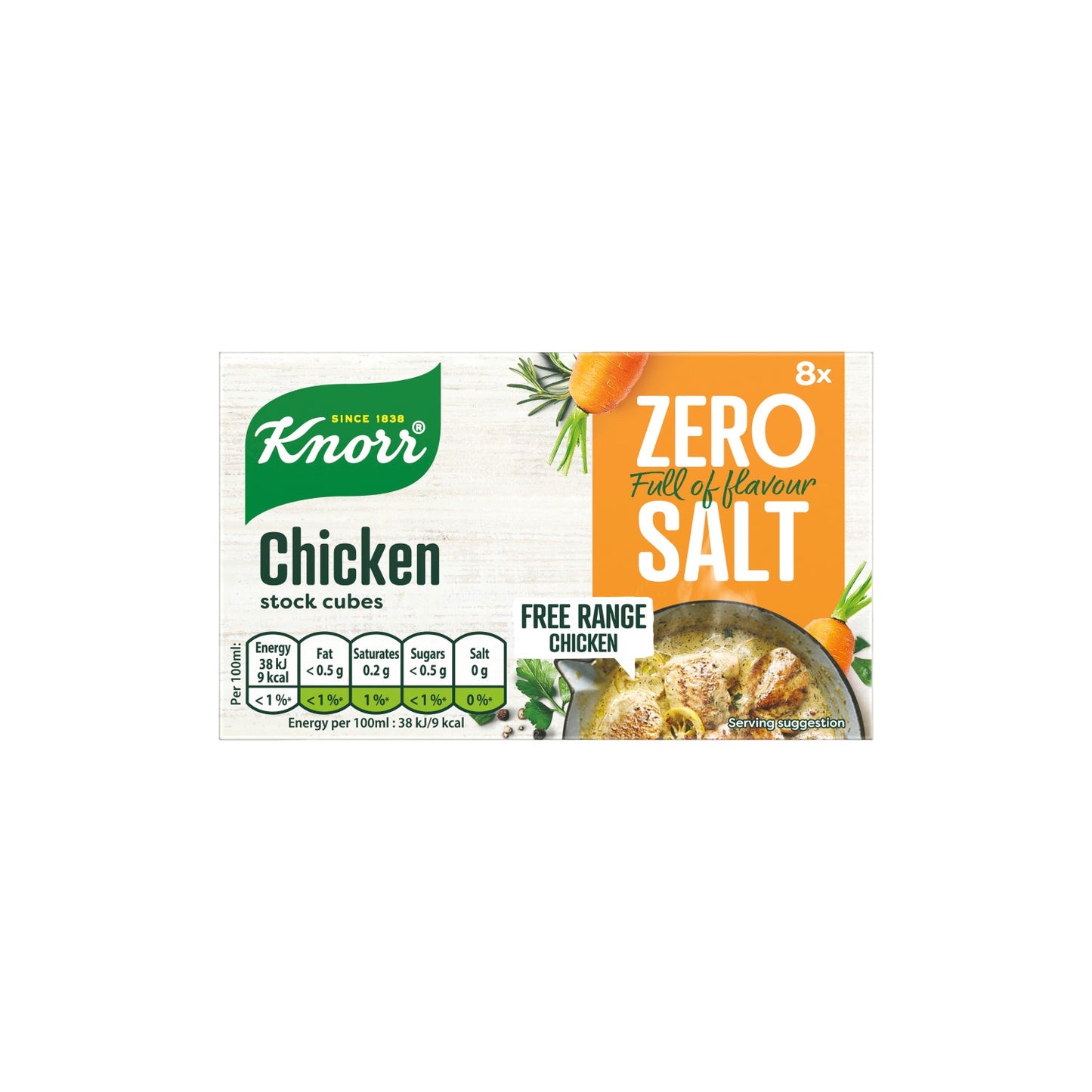 Knorr Zero Salt Chicken Stock Cubes 72g (8 cubes)