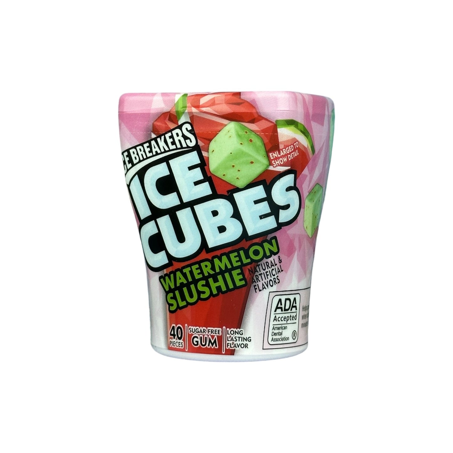 ICE BREAKERS ICE CUBES Watermelon Slushie Sugar Free Gum. (40 pieces)