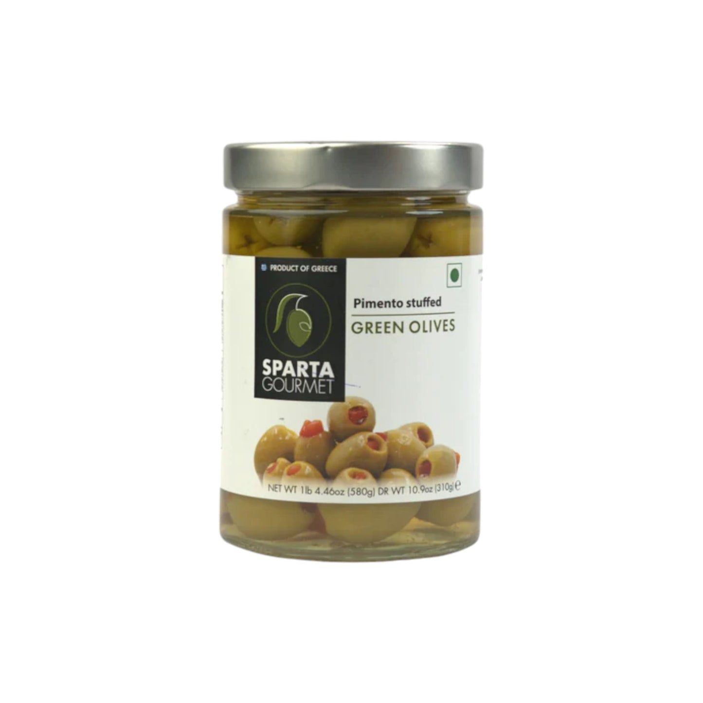 Sparta Gourmet Pimento Stuffed Green Olives 580g. (Drained Wt 310g)