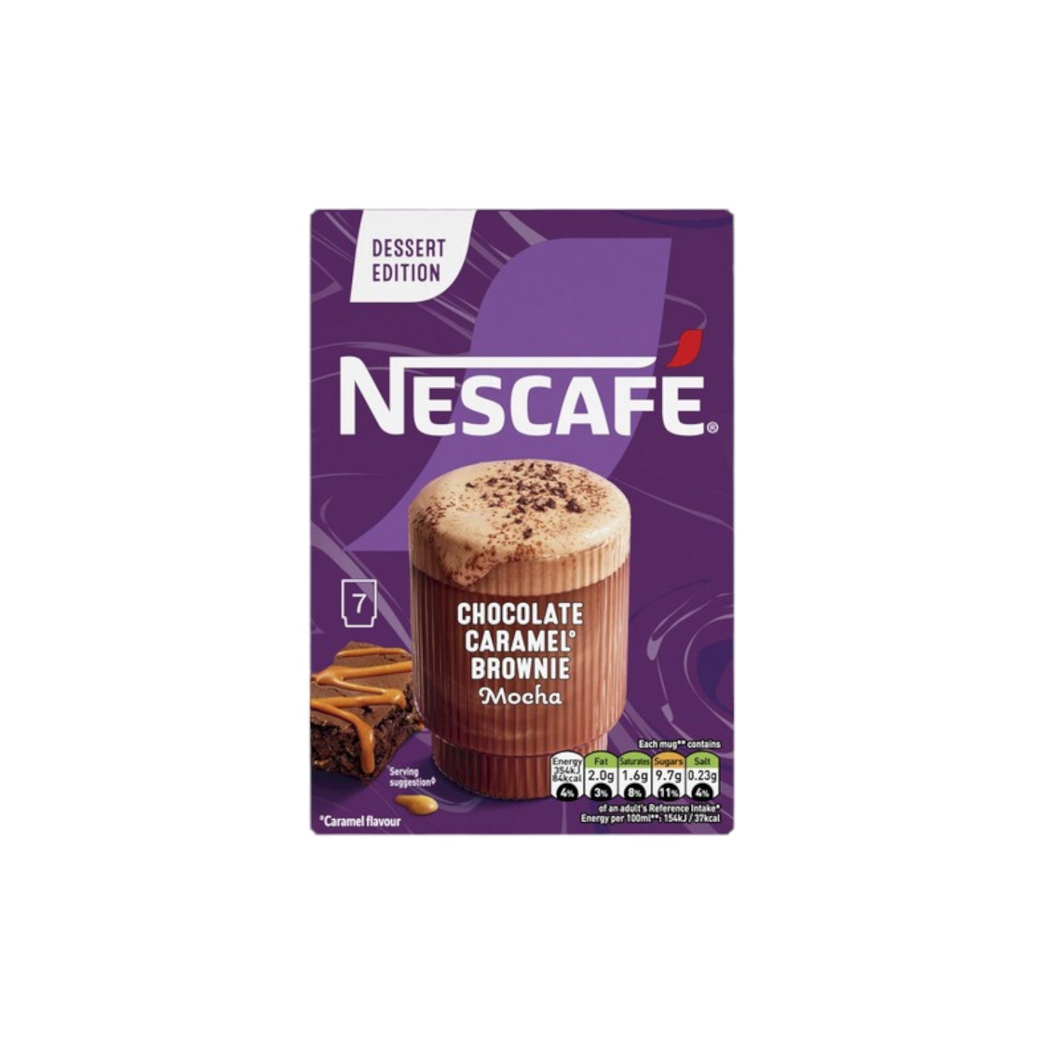 NESCAFE Chocolate Caramel Brownie Mocha (7 x 14.5g ) Sachets.