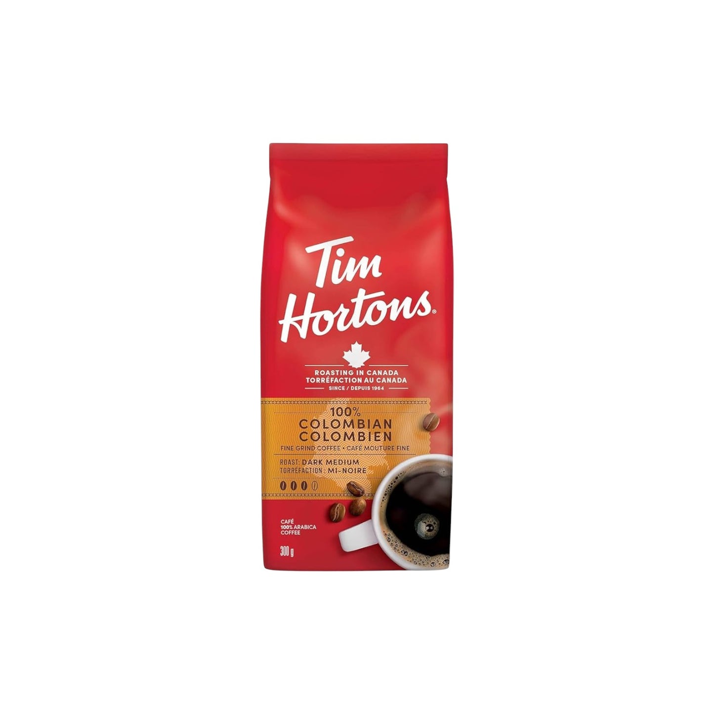 Tim Hortons 100% Colombian Fine Grind Coffee 300g