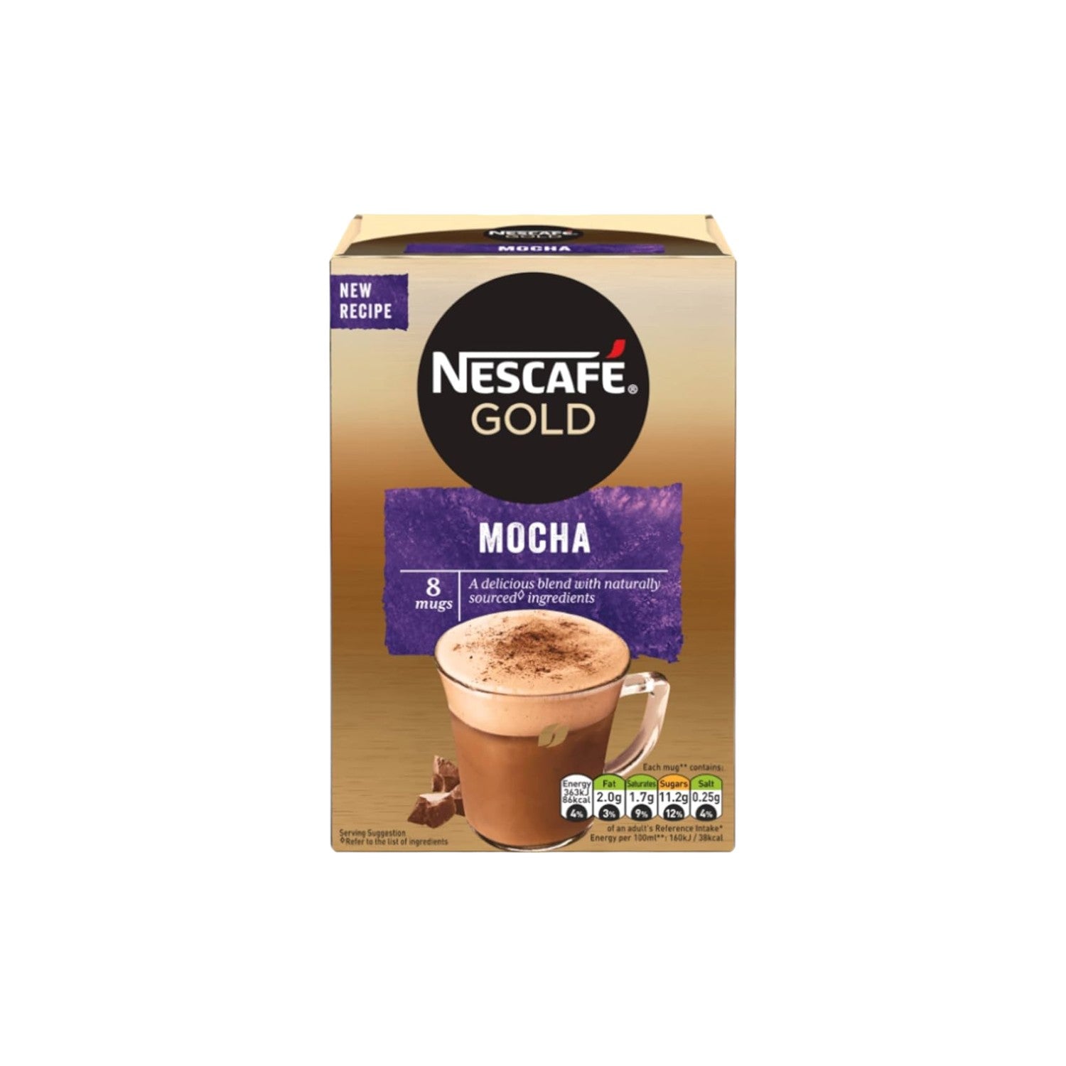 NESCAFE Gold Mocha Instant Coffee Sachets. (8 Mugs)