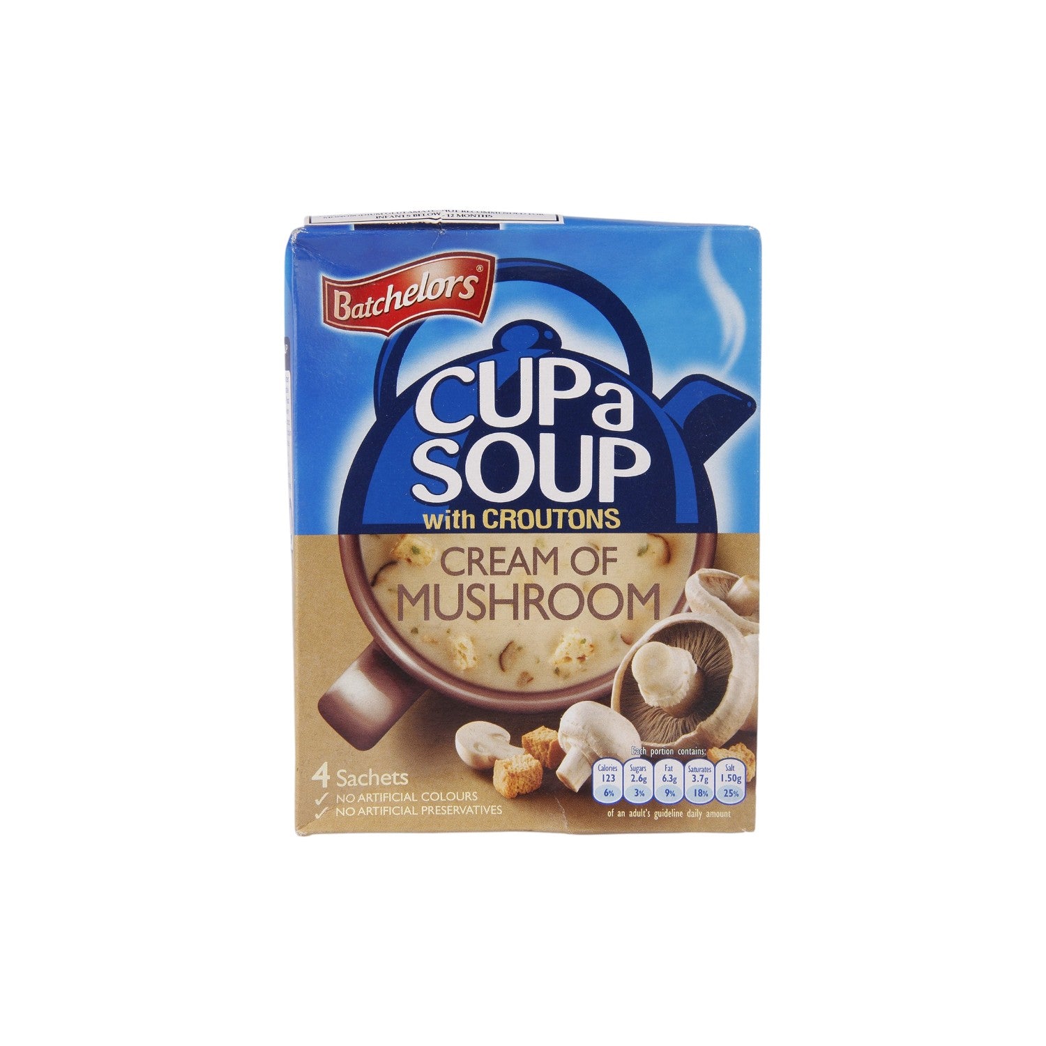 Batchelors Cup a Soup Cream Of Mushrooms (with croutons) 4 Sachets.