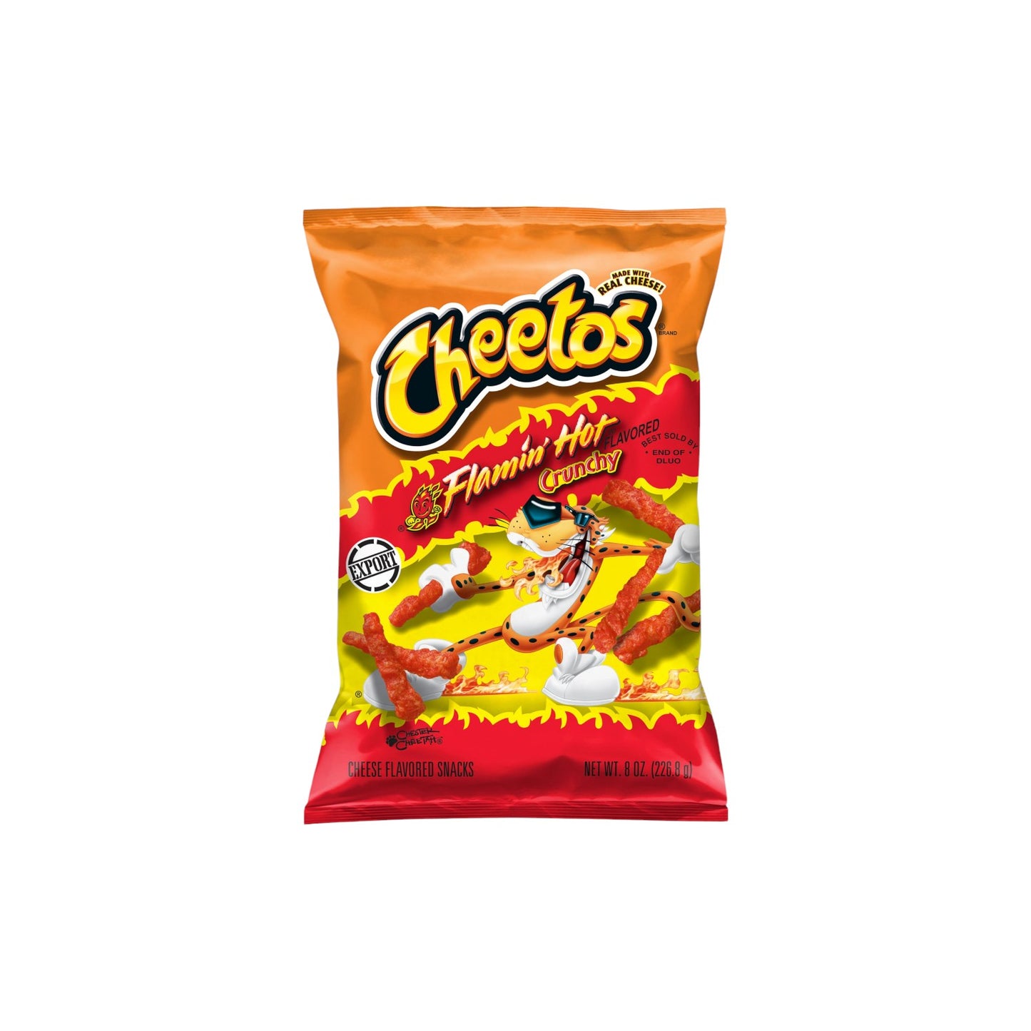 CHEETOS Crunchy FLAMIN’ HOT Cheese Flavored Snacks 226.8g.