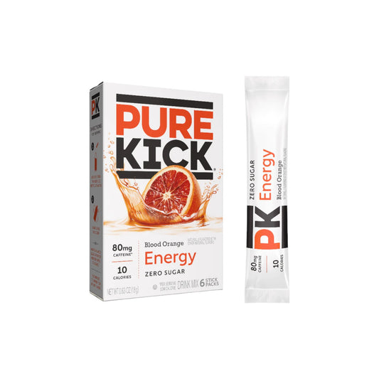 PURE KICK Blood Orange (zero sugar) Energy Drink Mix (6 stick packs)