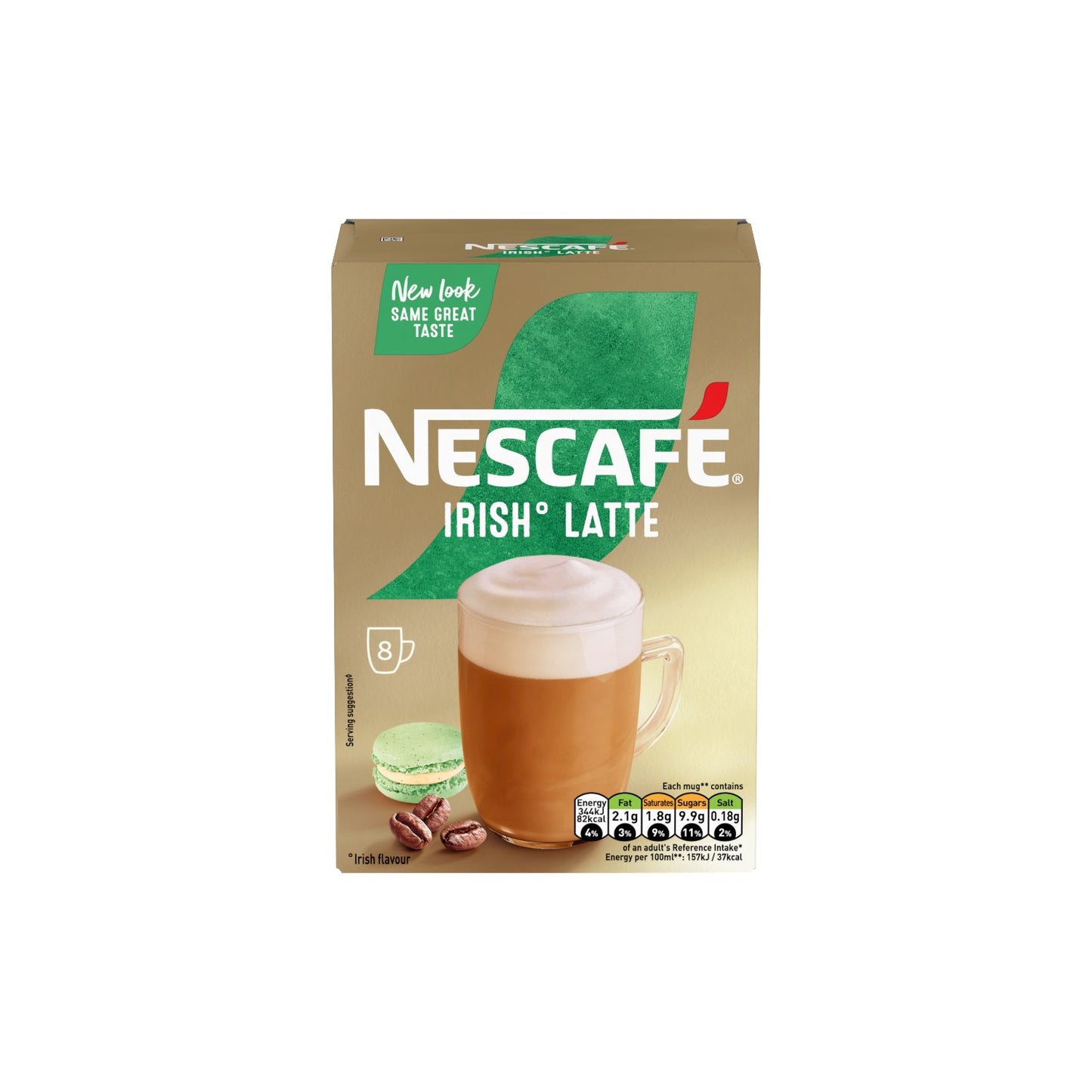 NESCAFE Irish Latte (8 x 19.8g ) Sachets.