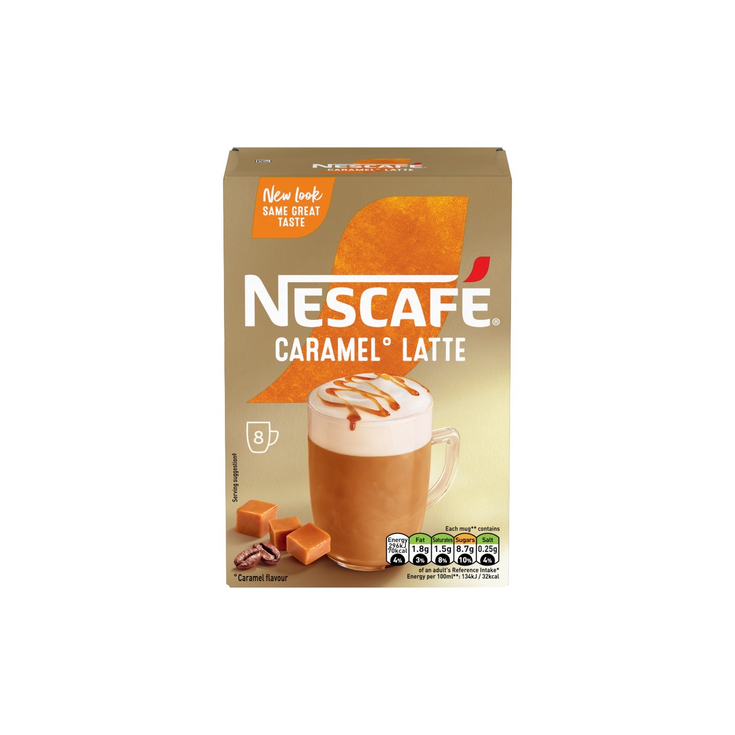 NESCAFE Caramel Latte (8 x 17g ) Sachets.