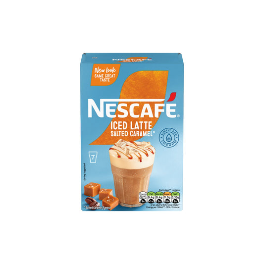 NESCAFE Iced Salted Caramel Latte (7 x 14.5g ) Sachets.