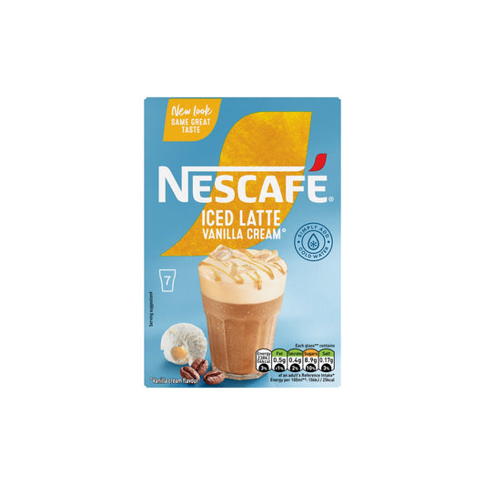 NESCAFE Iced Vanilla Cream Latte (7 x 15g ) Sachets.