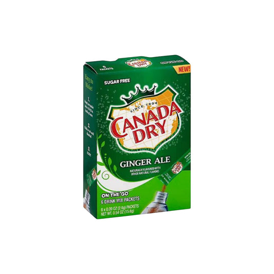 CANADA DRY Ginger Ale (sugar free) Drink Mix (6 packets)