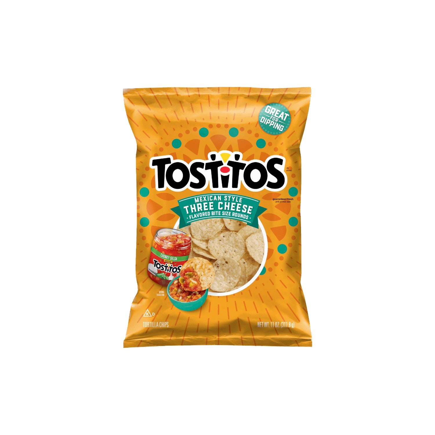 TOSTiTOS Mexican Style Three Cheese Tortilla Chips 311.8g.