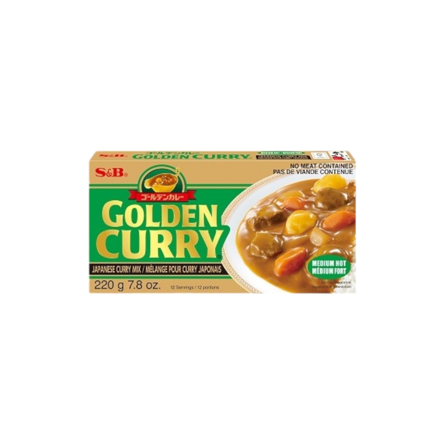 S&B Golden Curry Mix Medium Hot 220g.