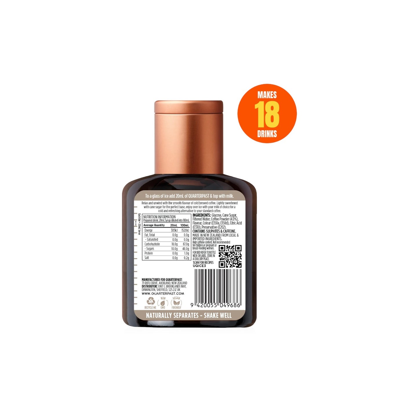 QUATERPAST Original Iced Coffee Concentrate 360ml.