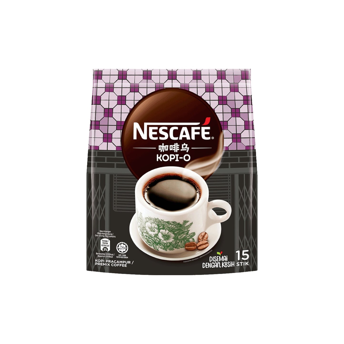 NESCAFE Kopi-O Instant Coffee 15 Sticks.