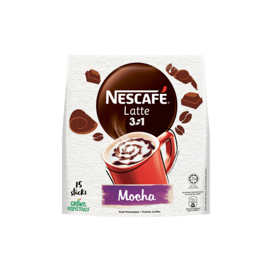 NESCAFE 3 in 1 Latte Mocha Instant Coffee 15 Sticks.