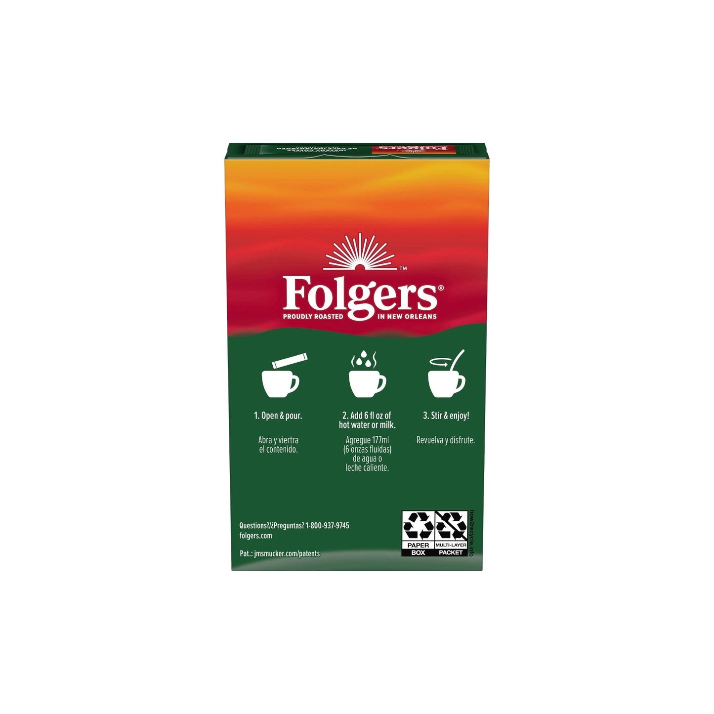 Folgers Classic Decaf Instant Coffee 12g.(6 singles)