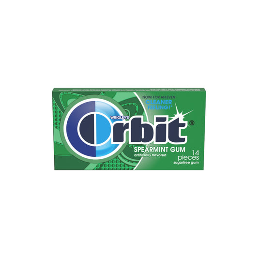 ORBIT Spearmint Sugarfree Chewing Gum. (14 Pieces)