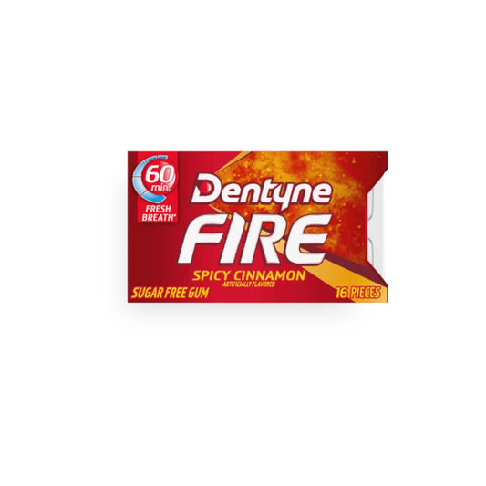 Dentyne Fire Spicy Cinnamon Sugar Free Blister Pack. (16 Pieces)