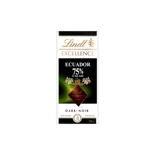 Lindt Excellence ECUADOR 75% Cocoa Chocolate Bar 100g.