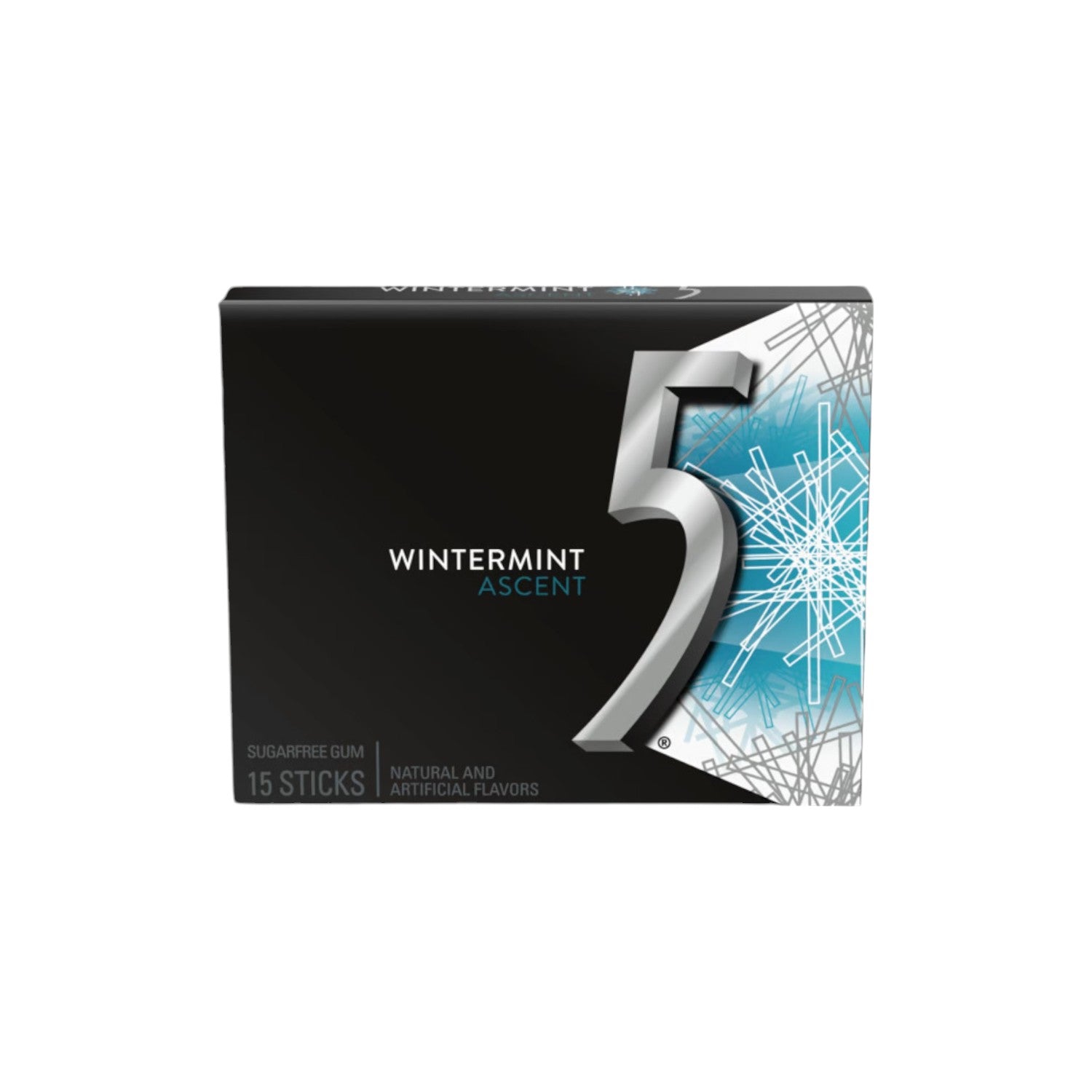 5 Gum Wintermint Ascent Sugarfree Chewing Gum. (15Sticks)