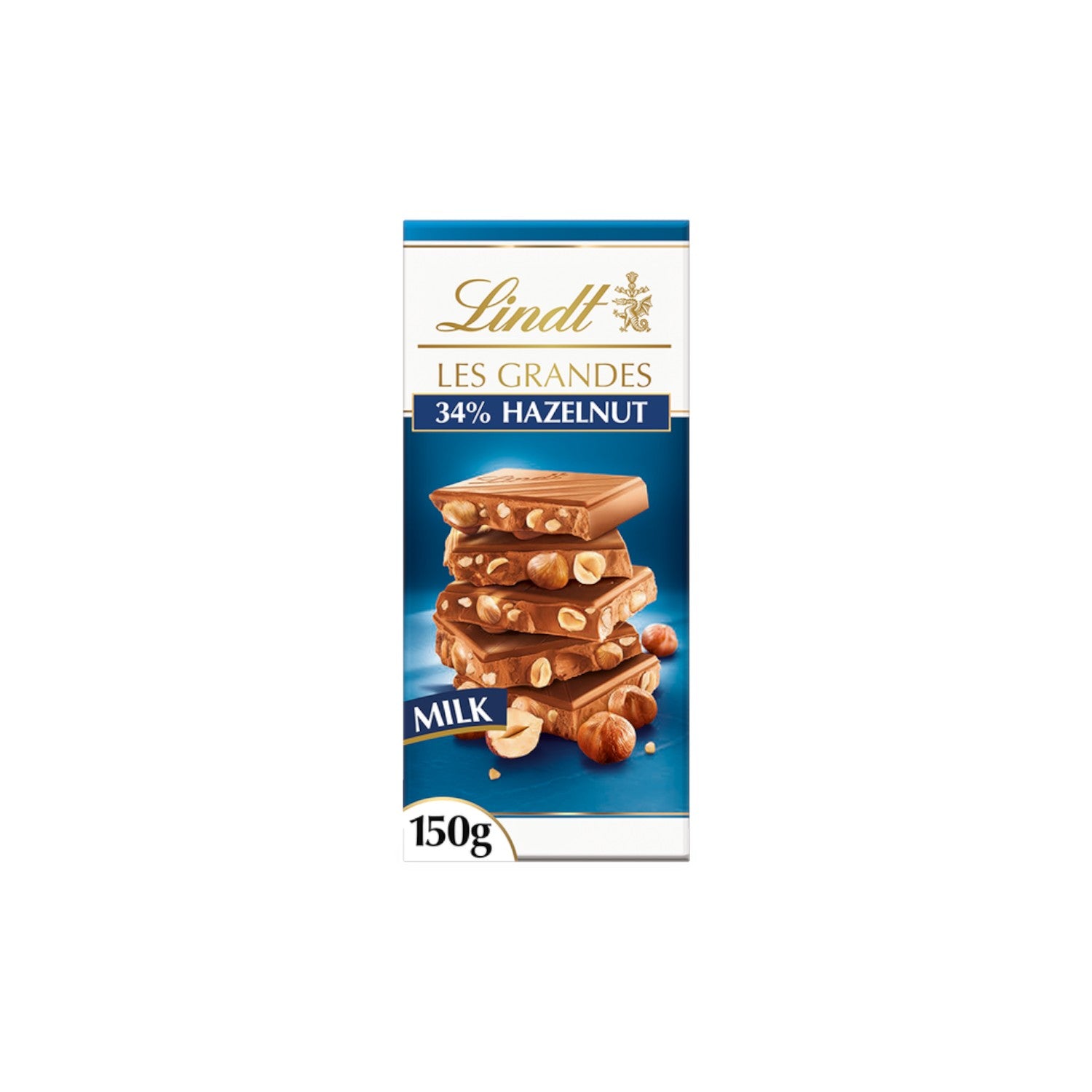 Lindt Les Grandes Milk Hazelnut Bar 150g.