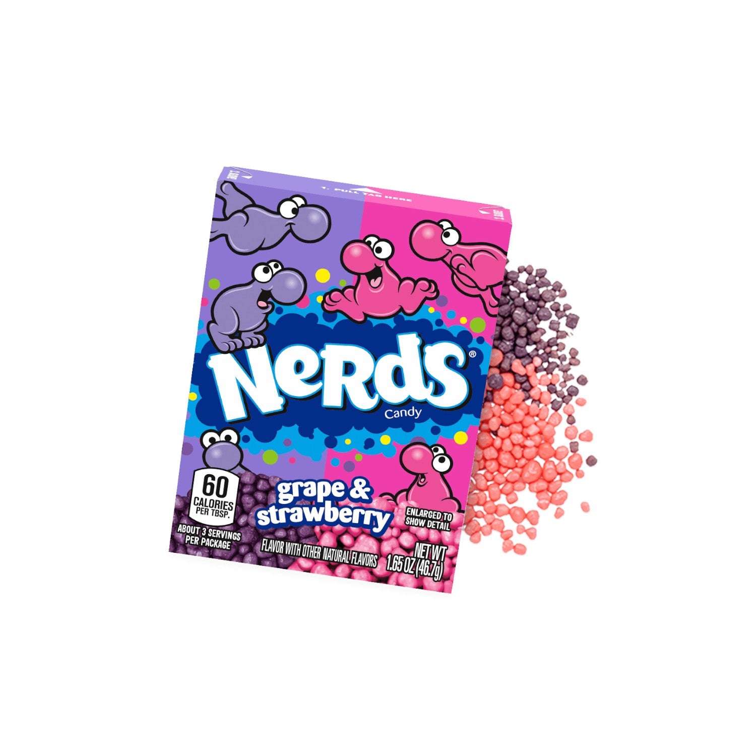 NERDS Candy Grape & Strawberry Tiny Tany Crunchy 46.7g.