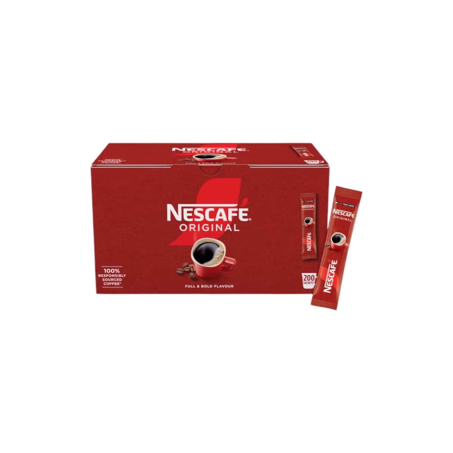 NESCAFE Original Instant Coffee Sachets (200 x 1.8g Sticks).