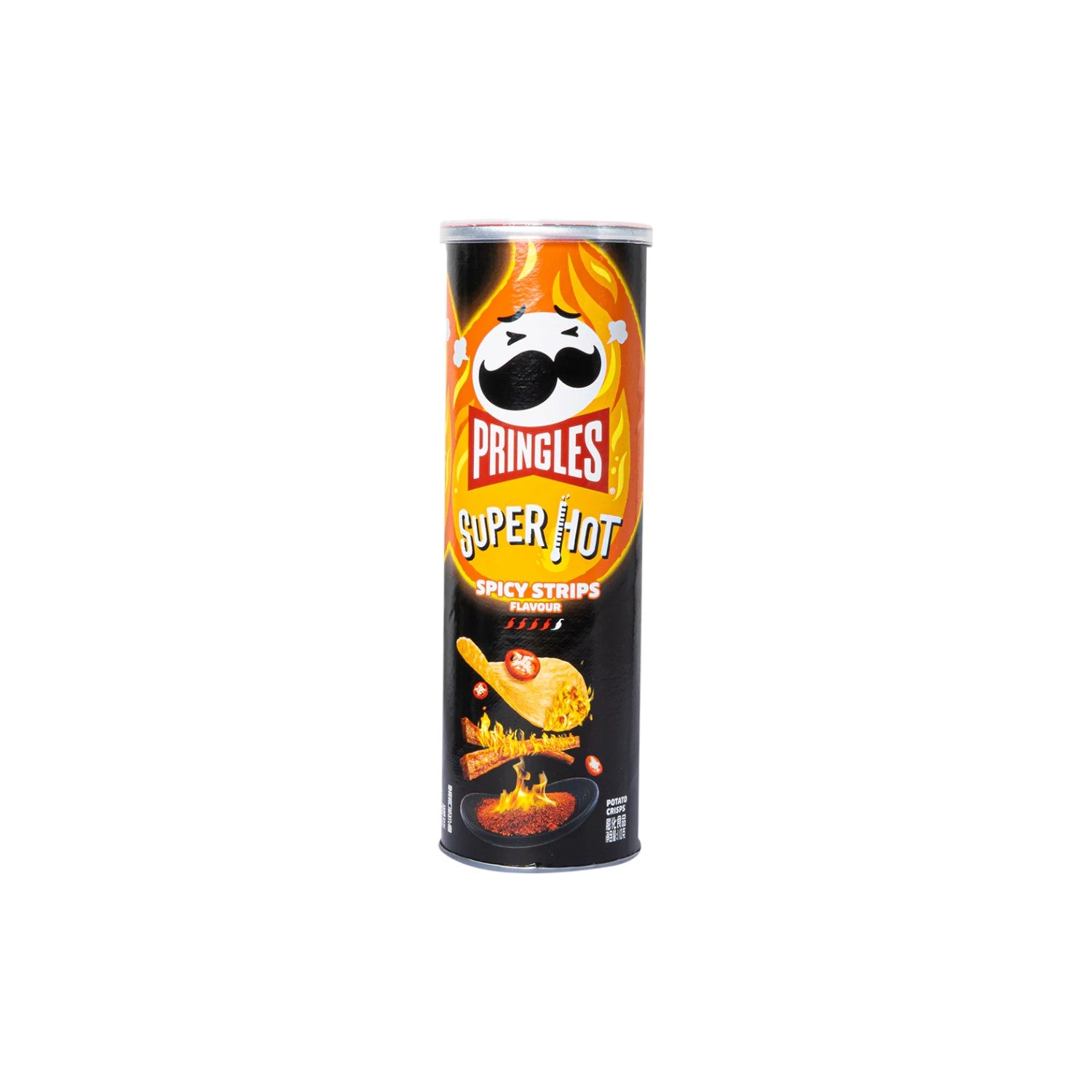 Pringles Super Hot Spicy Strips Flavoured Potato Crisps 110g