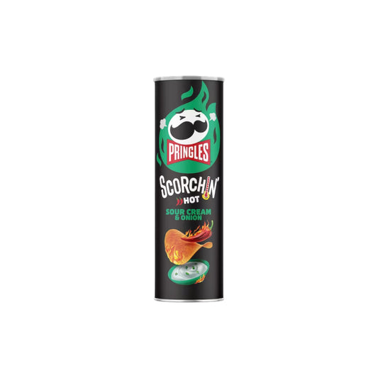 PRINGLES Scorchin Hot Sour Cream & Onion Flavored Potato Crisps 158g